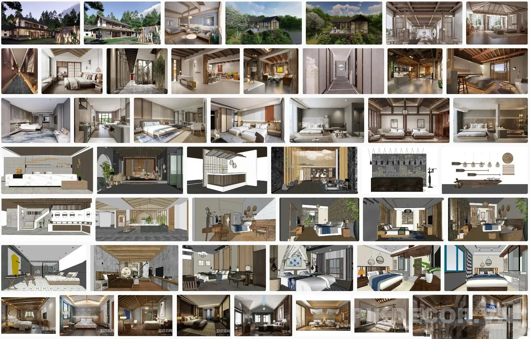 45+ Mẫu Homestay Sketchup – Villa, Bungalow Nghỉ Dưỡng Hiện Đại