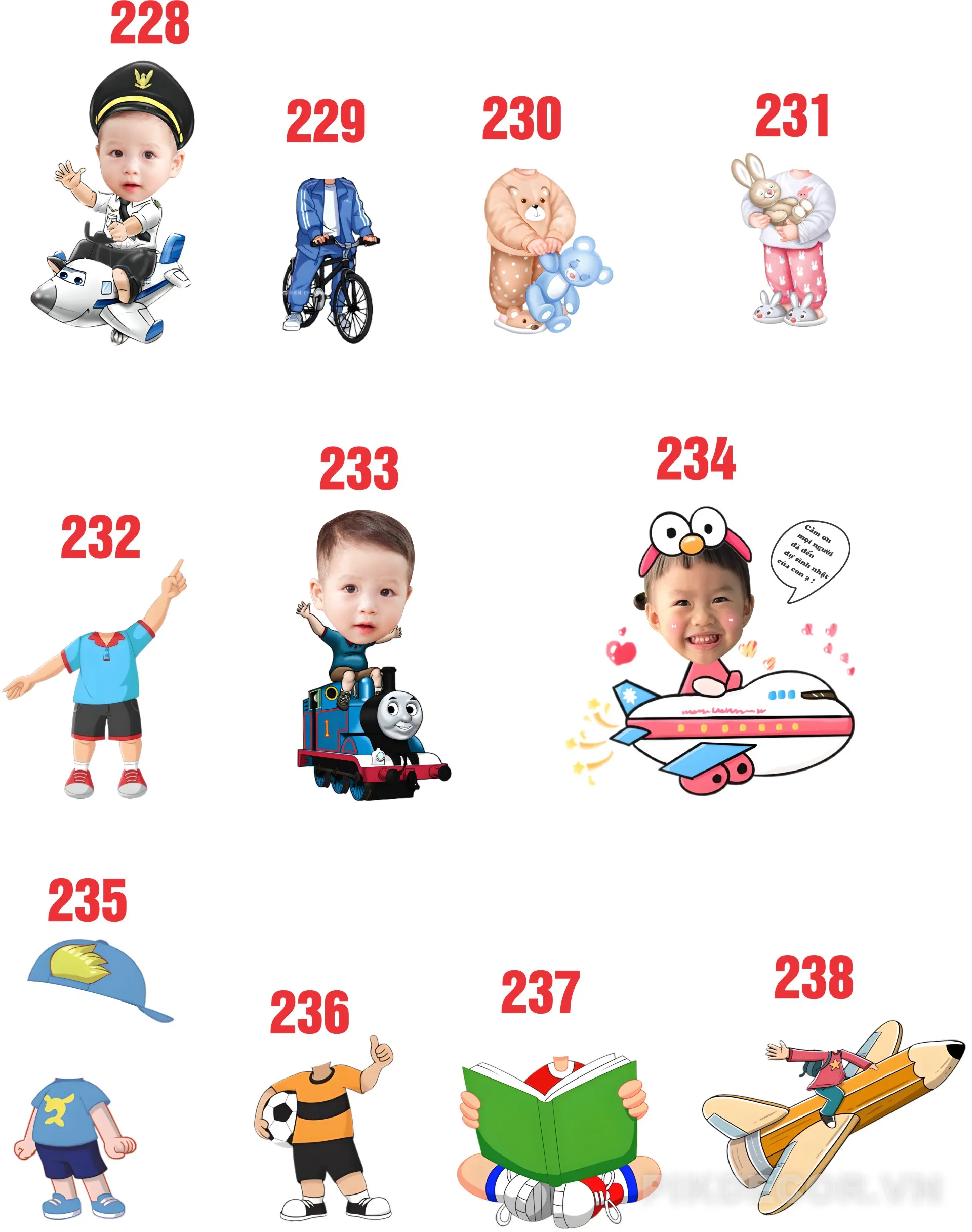 50+ Chibi Sinh Nhật Cho Bé, File Vector In Ấn Cnc 278