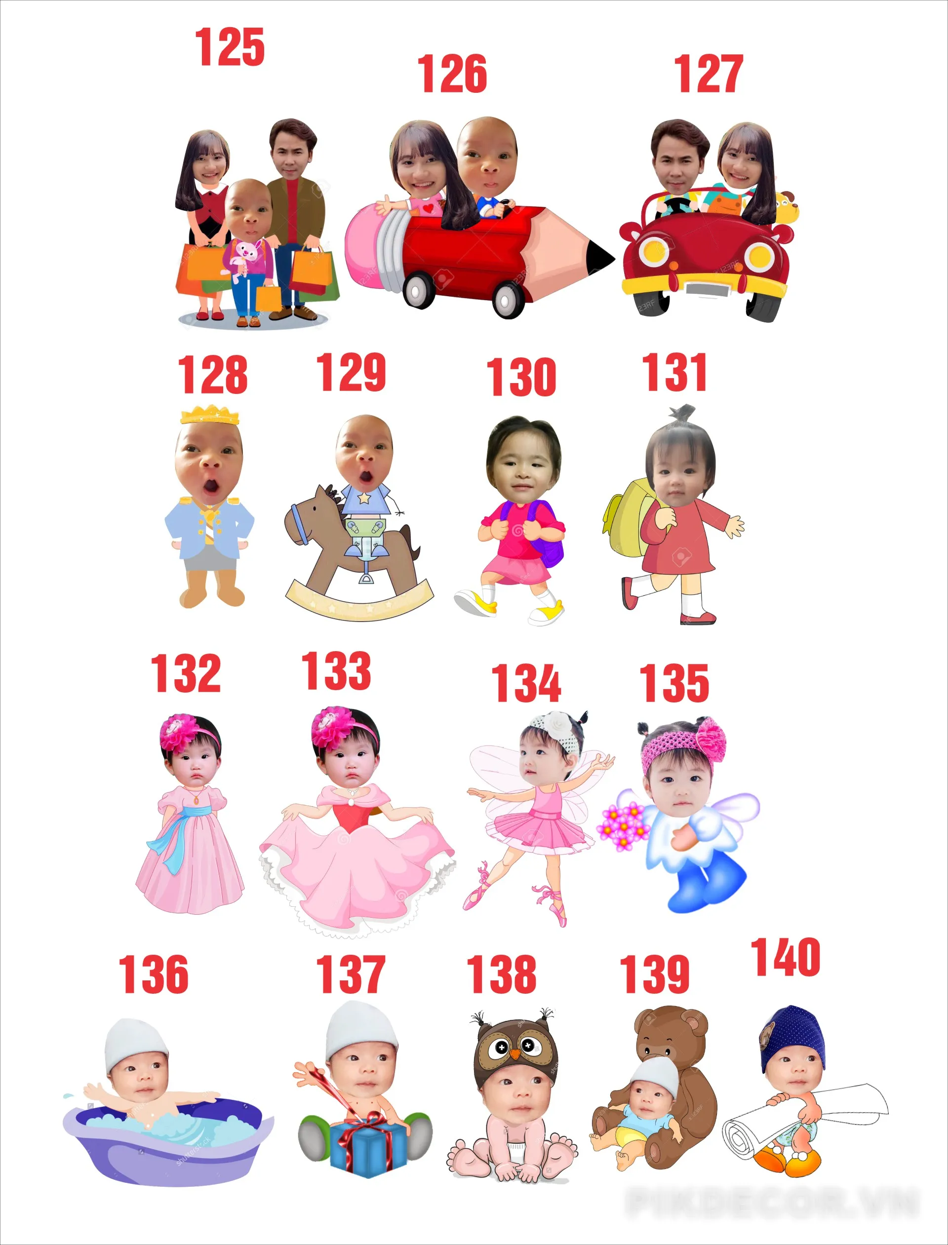 50+ Chibi Sinh Nhật Cho Bé, File Vector In Ấn Cnc 598