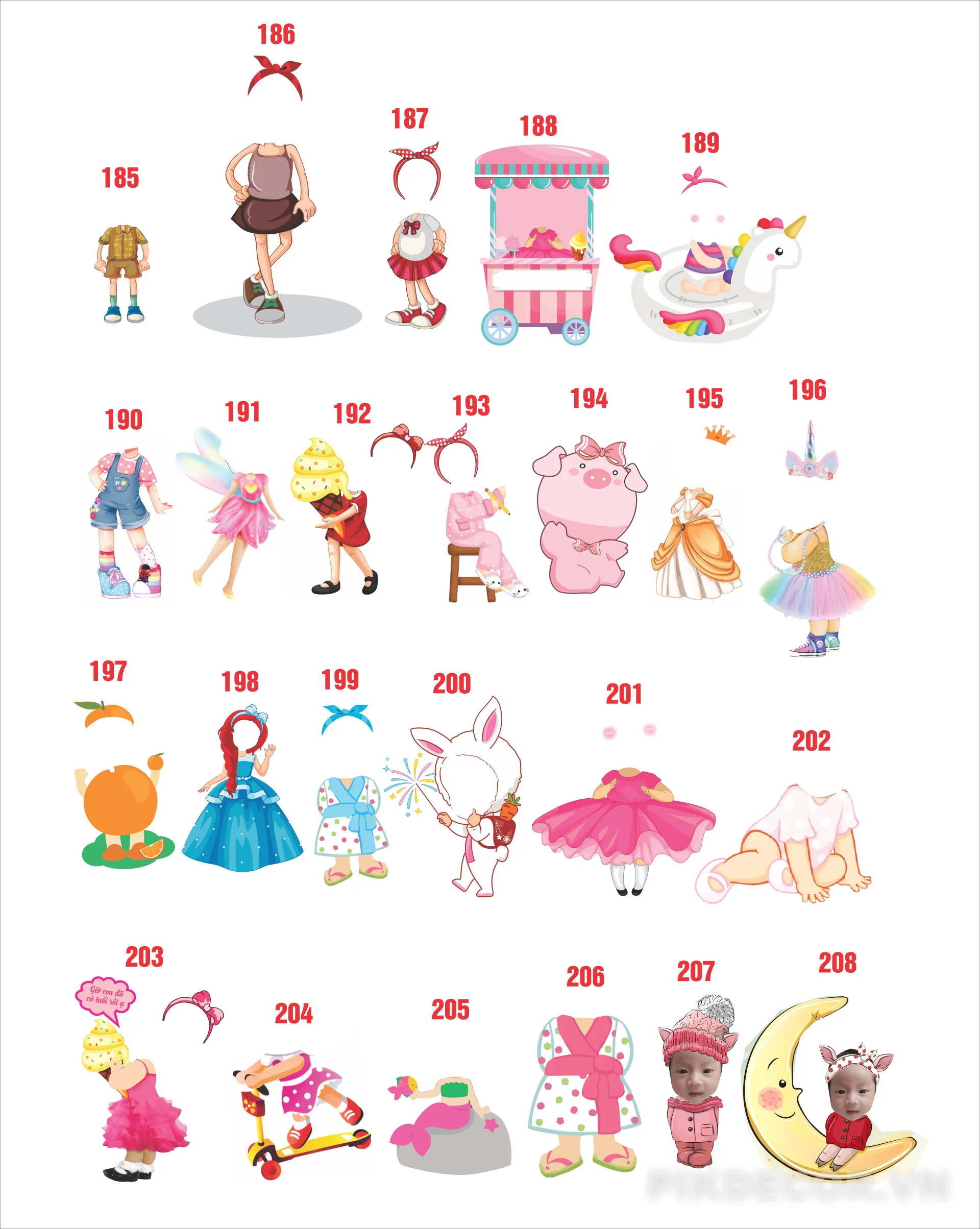 50+ Chibi Sinh Nhật Cho Bé, File Vector In Ấn Cnc 775