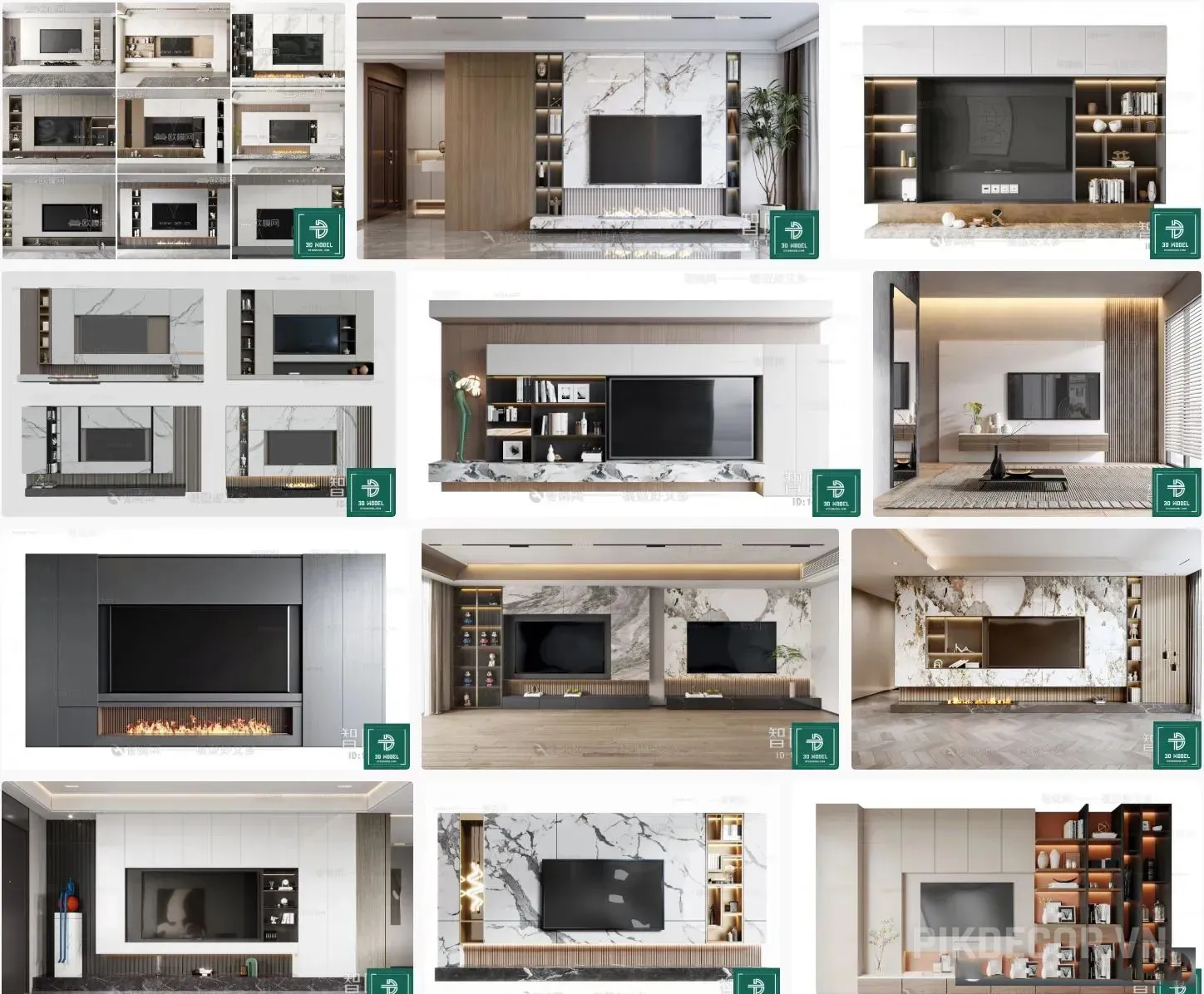 50+ Mẫu Kệ Tivi Hiện Đại – File Sketchup Nội Thất Full Model