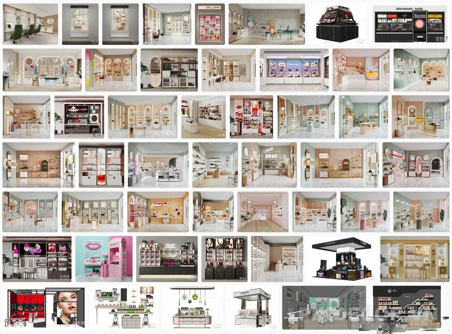 51+ Mẫu Shop Mỹ Phẩm Sketchup – Nội Thất Beauty Store Hiện Đại