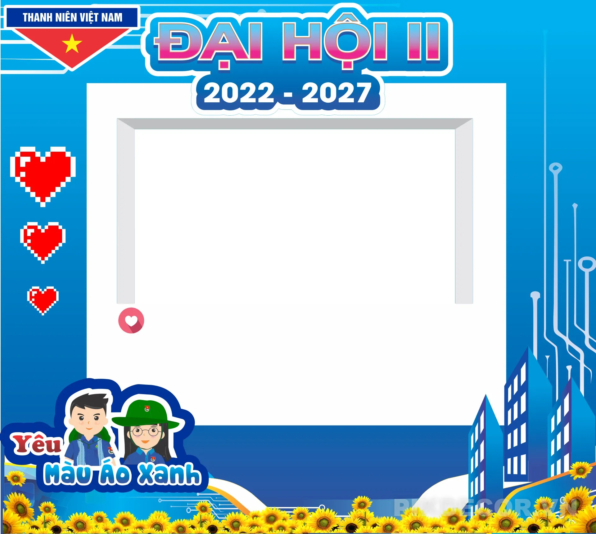 Backdrop Chụp Ảnh Đoàn Thanh Niên, File Vector