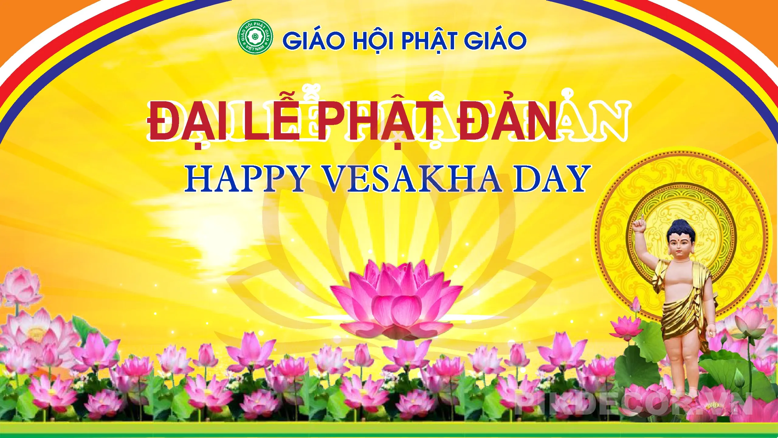 Backdrop Sự Kiên  Ngày Lễ Phật Đản, File Vector In Ấn  435