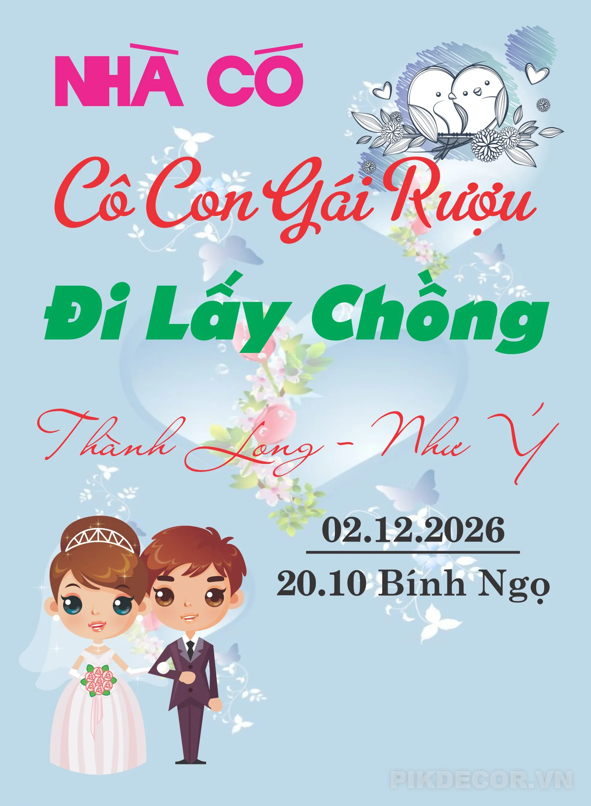 Bảng Tên Cổng Vào Đám Cưới Hot Trend 502