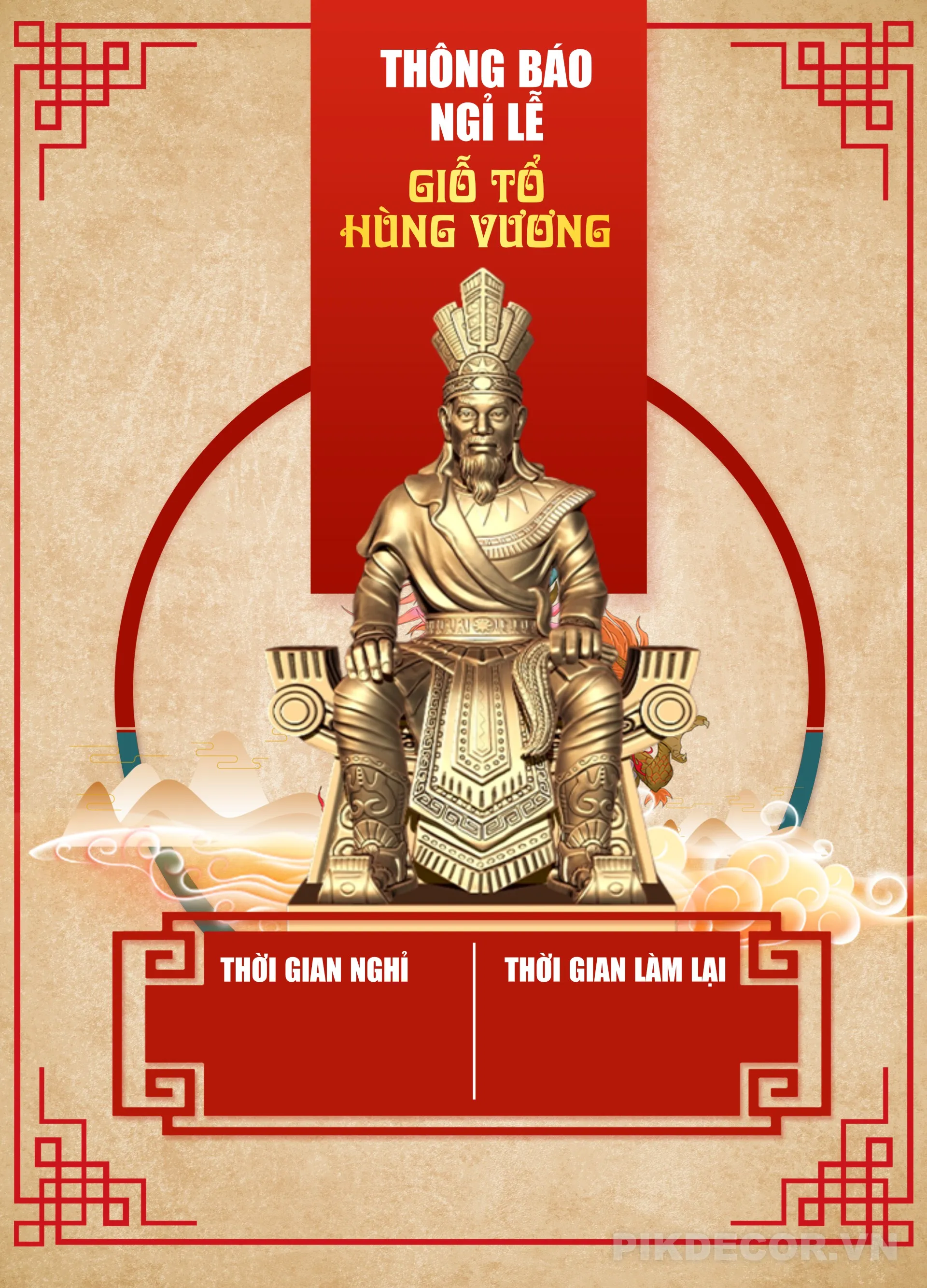 Poster Mừng Đại Lễ Giỗ Tổ Hùng Vương – Template PSD/AI Editable  265