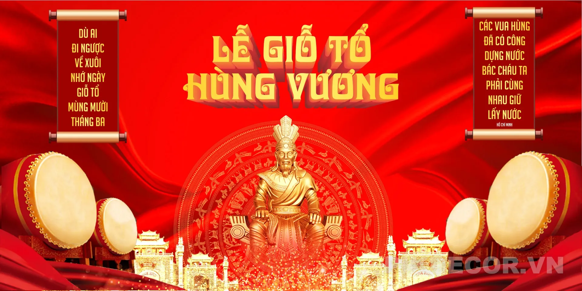 Banner Mừng Đại Lễ Giỗ Tổ Hùng Vương – Template Psd/Ai Editable 964 891