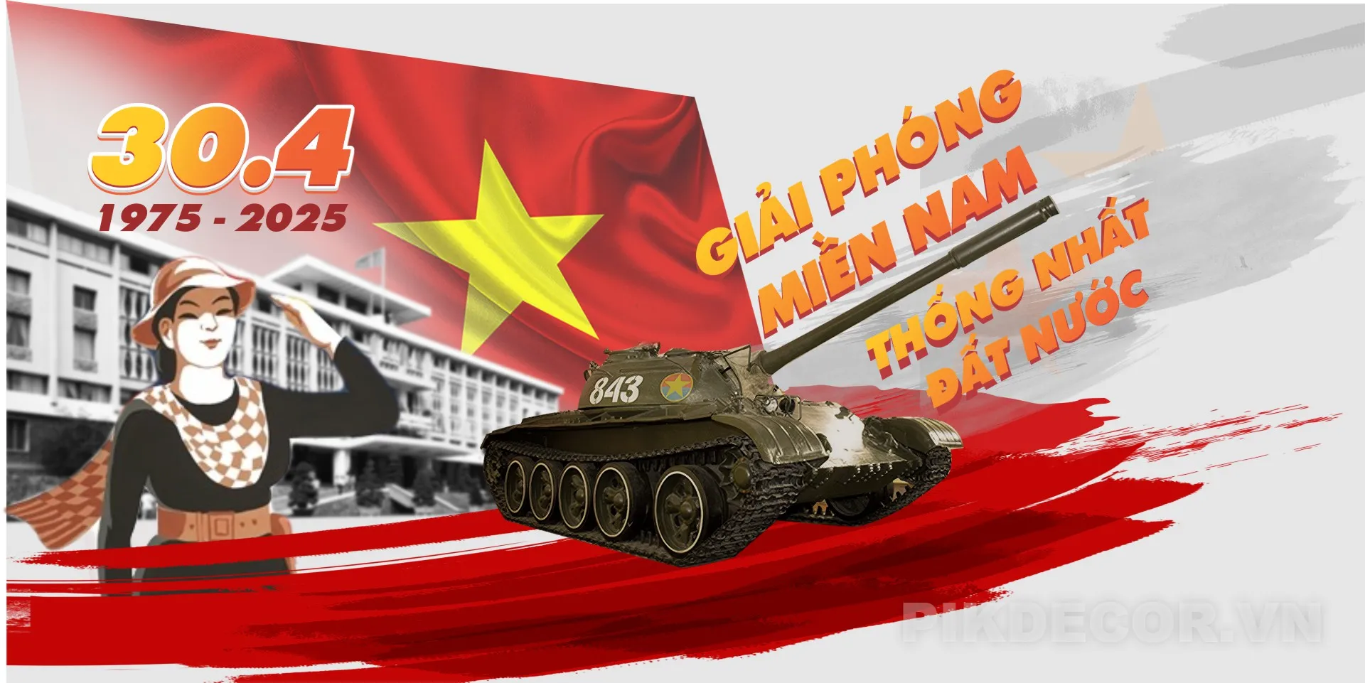 Banner Thông Báo Nghỉ Lễ 30/4 – 1/5 (Psd, Ai) – Holiday Announcement Template 301