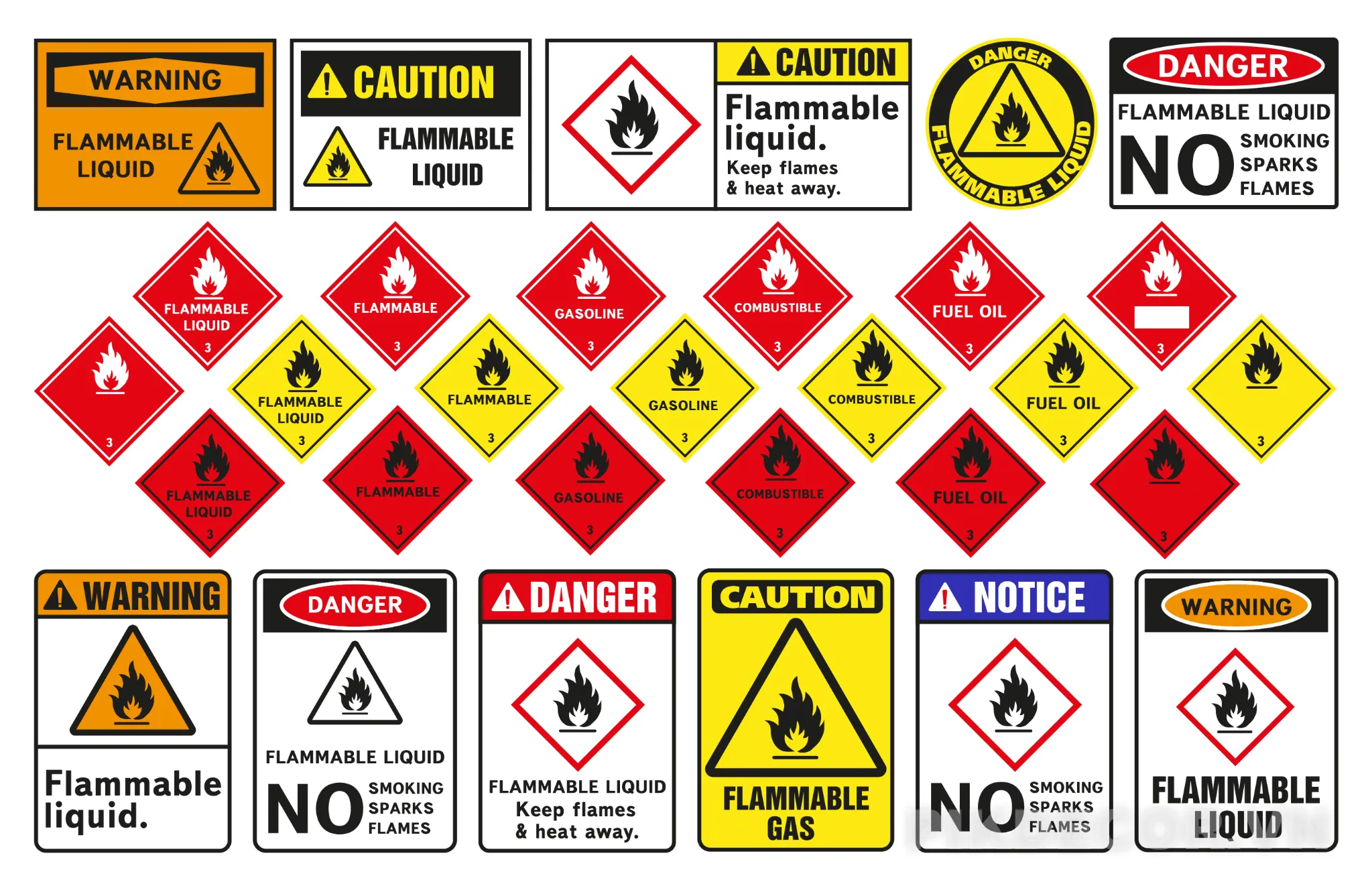 Biển Cảnh Báo Dể Cháy Vector – High Voltage Warning Sign (Ai, Svg, Png) 592