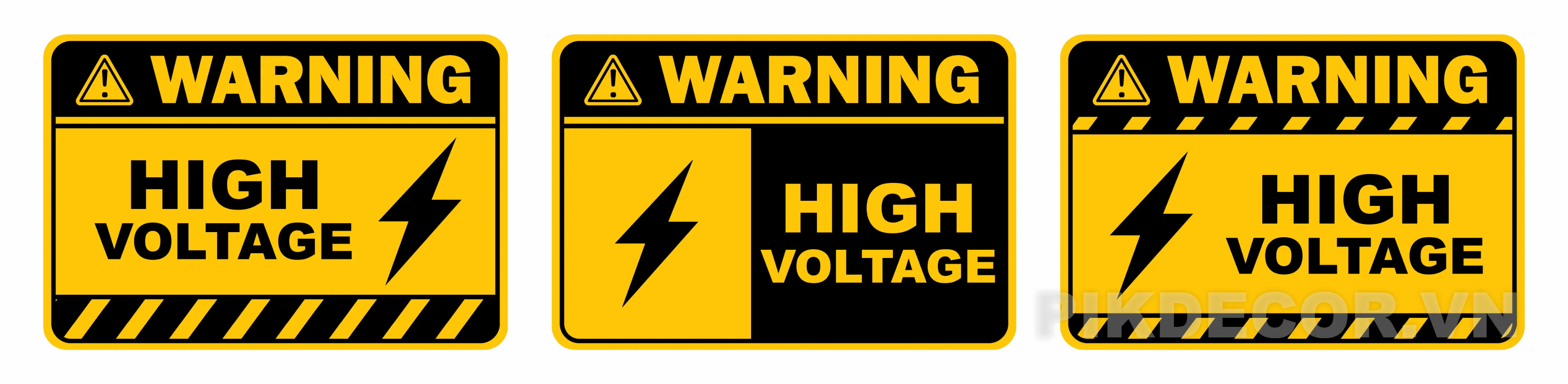 Biển Cảnh Báo Điện Giật – Warning High Voltage Sign Vector 187