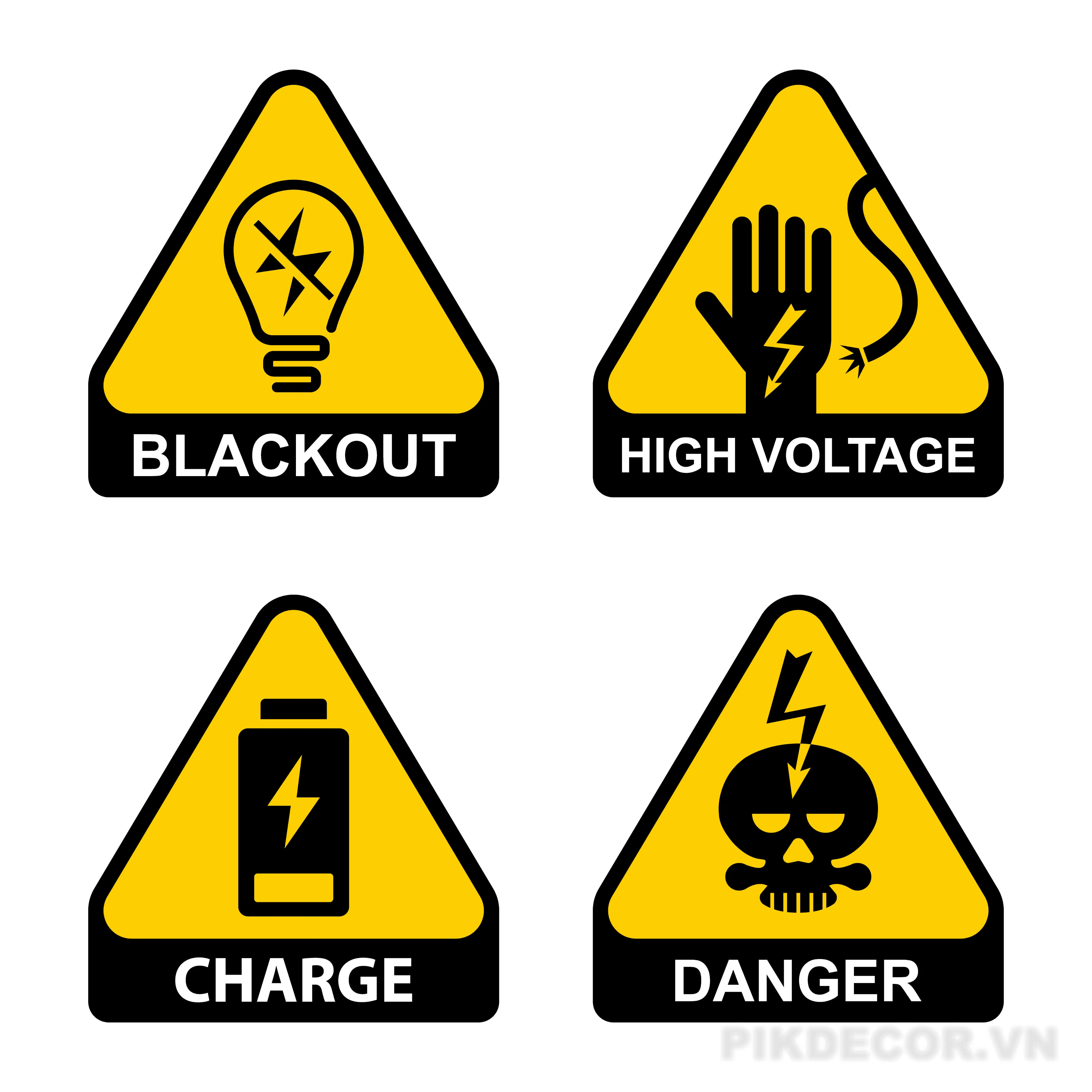 Biển Cảnh Báo Điện Giật – Warning High Voltage Sign Vector 437