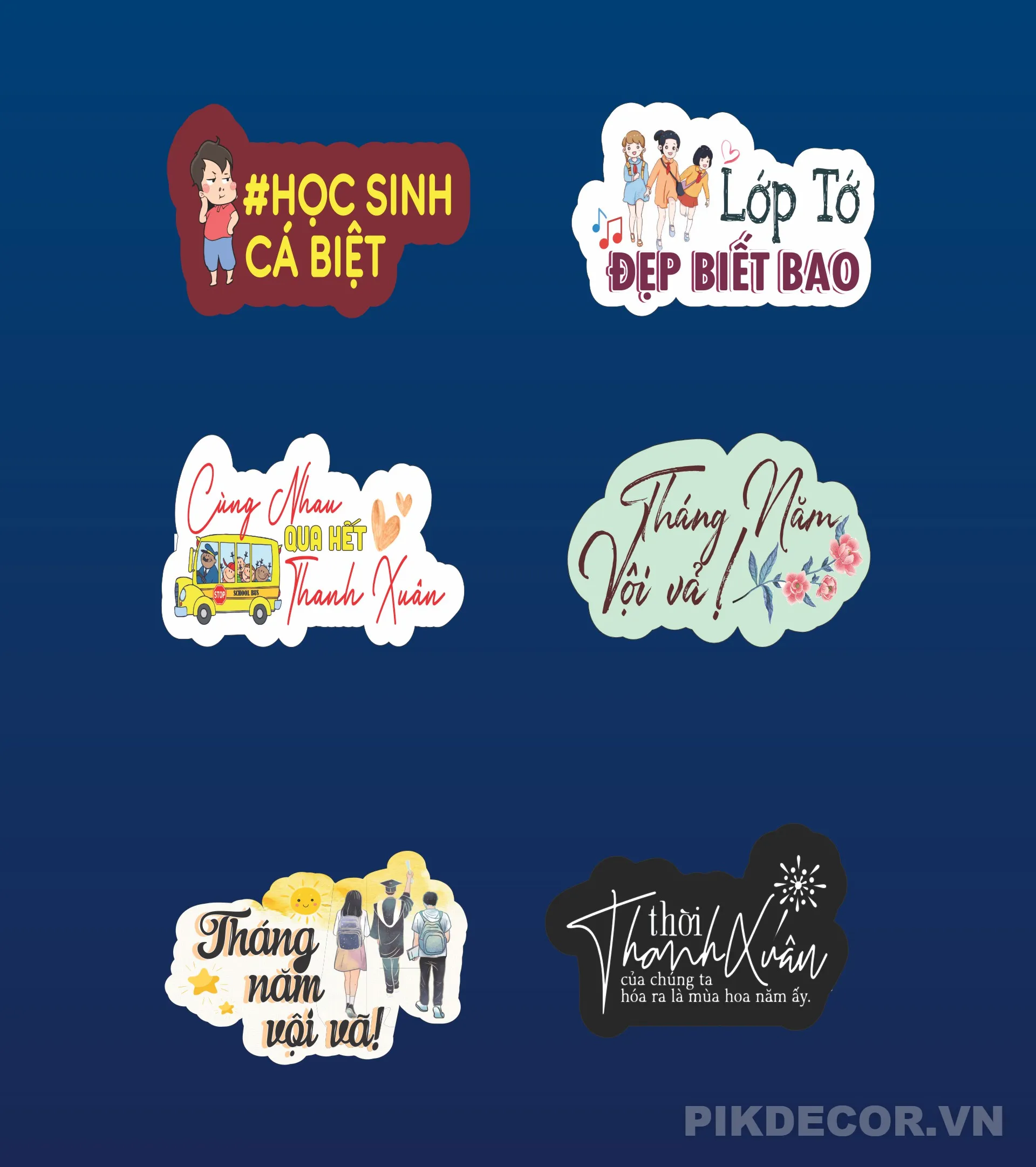 Tổng Hợp Hashtag Cầm Tay Kỷ Yếu Học Sinh – Vector Ai, Cdr