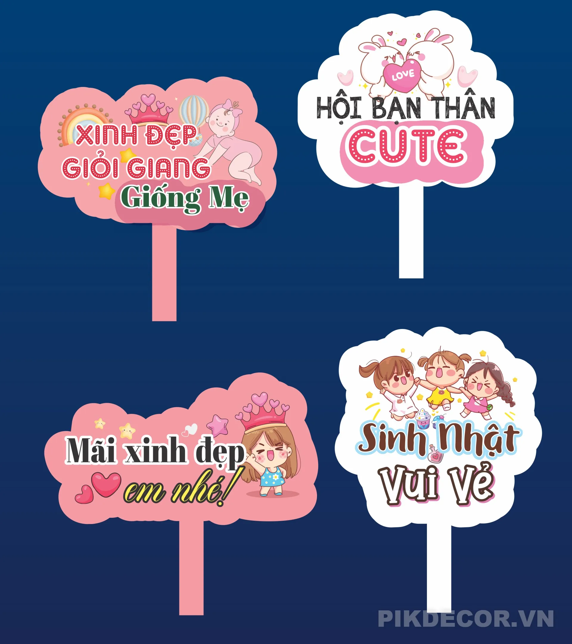 Bộ Hashtag Cầm Tay Chụp Ảnh Sinh Nhật Bé – File Vector Dễ Chỉnh Sửa 671