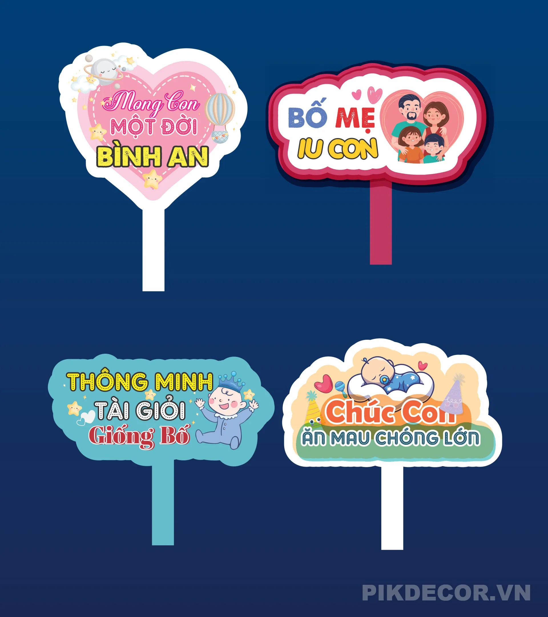 Bộ Hashtag Cầm Tay Chụp Ảnh Sinh Nhật Bé – File Vector Dễ Chỉnh Sửa