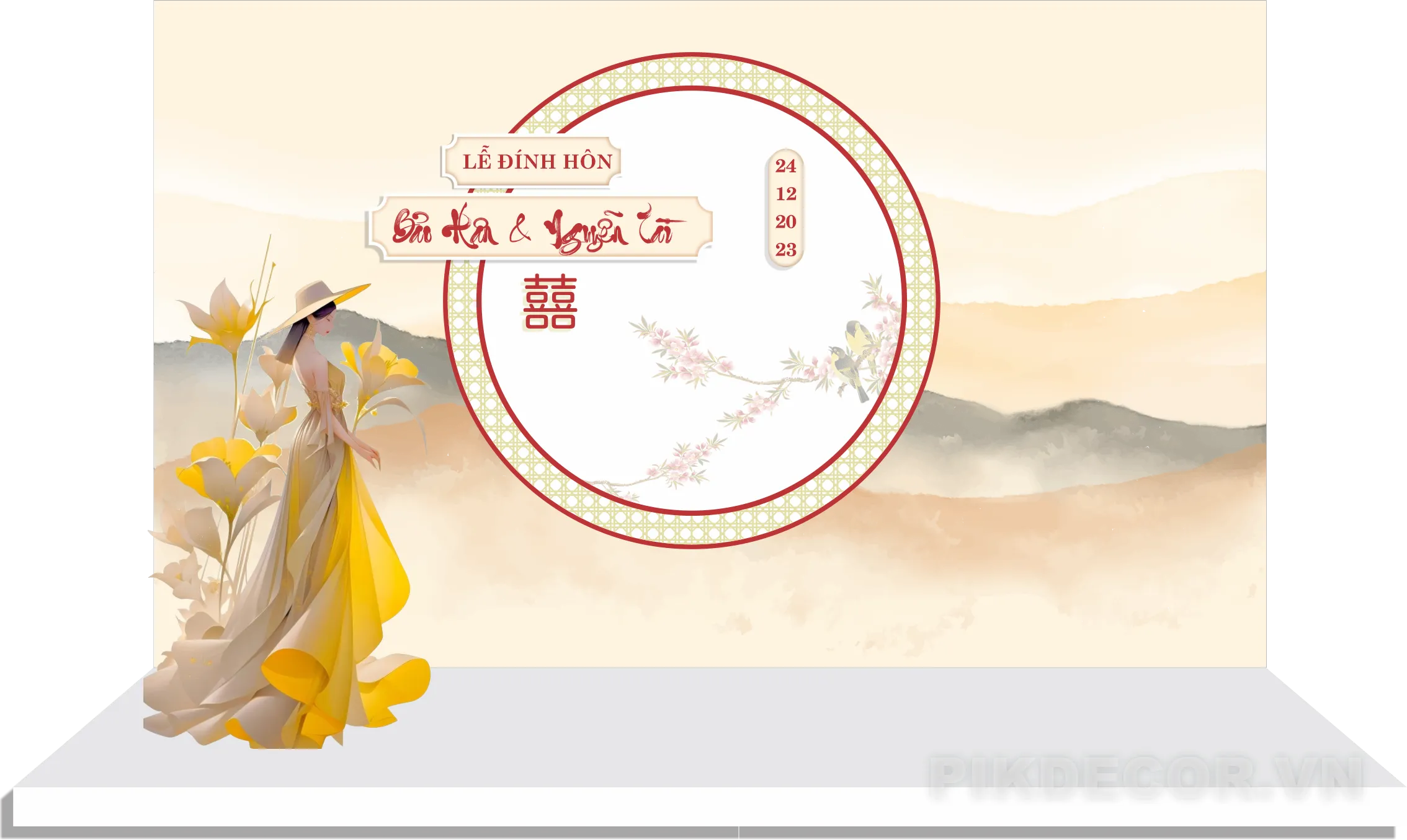 Bộ Sưu Tập Mẫu Backdrop Cưới Hỏi Sang Trọng – File Vector Thiết Kế Phông Cưới Chuyên Nghiệp 690