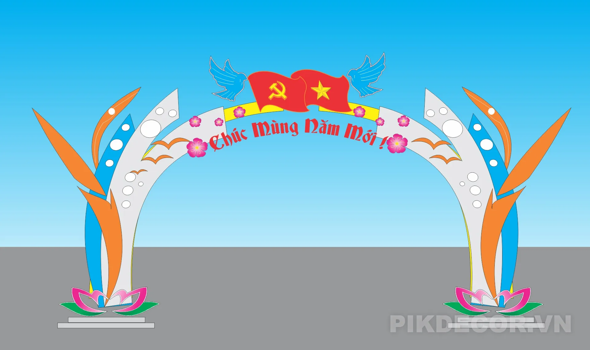 Cổng Chào Led Trang Trí Lễ Hội – File Vector Thiết Kế Cnc 539