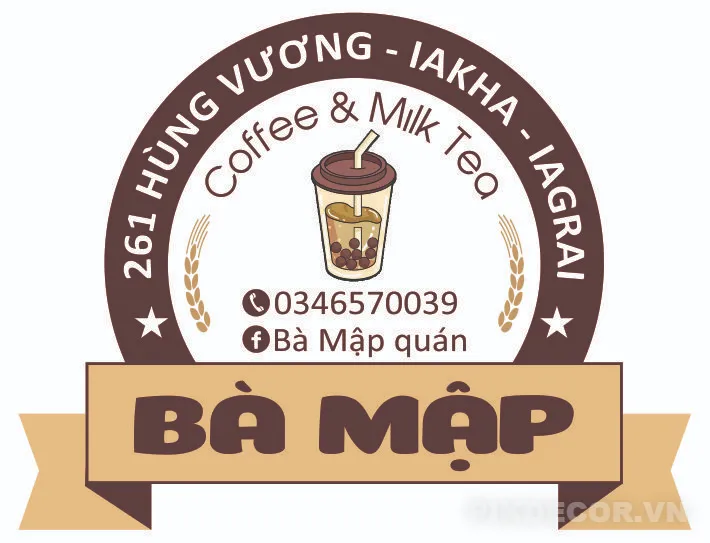 Decal Đồ Uống – Trà Sữa, Snack Label Template – Round Waving Sign 181