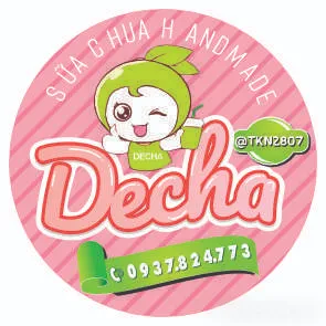 Decal Đồ Uống – Trà Sữa, Snack Label Template – Round Waving Sign 945