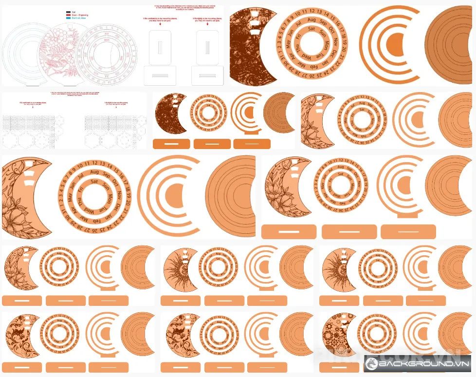 File Vector  Lịch Cắt Cnc Laser
