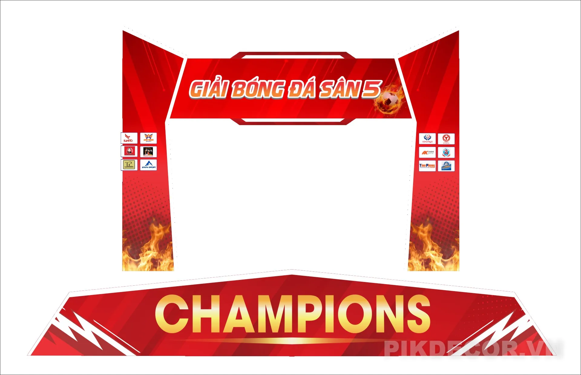 Mẫu Cổng Chào Giải Bóng Đá Champions Chuyên Nghiệp – File Vector