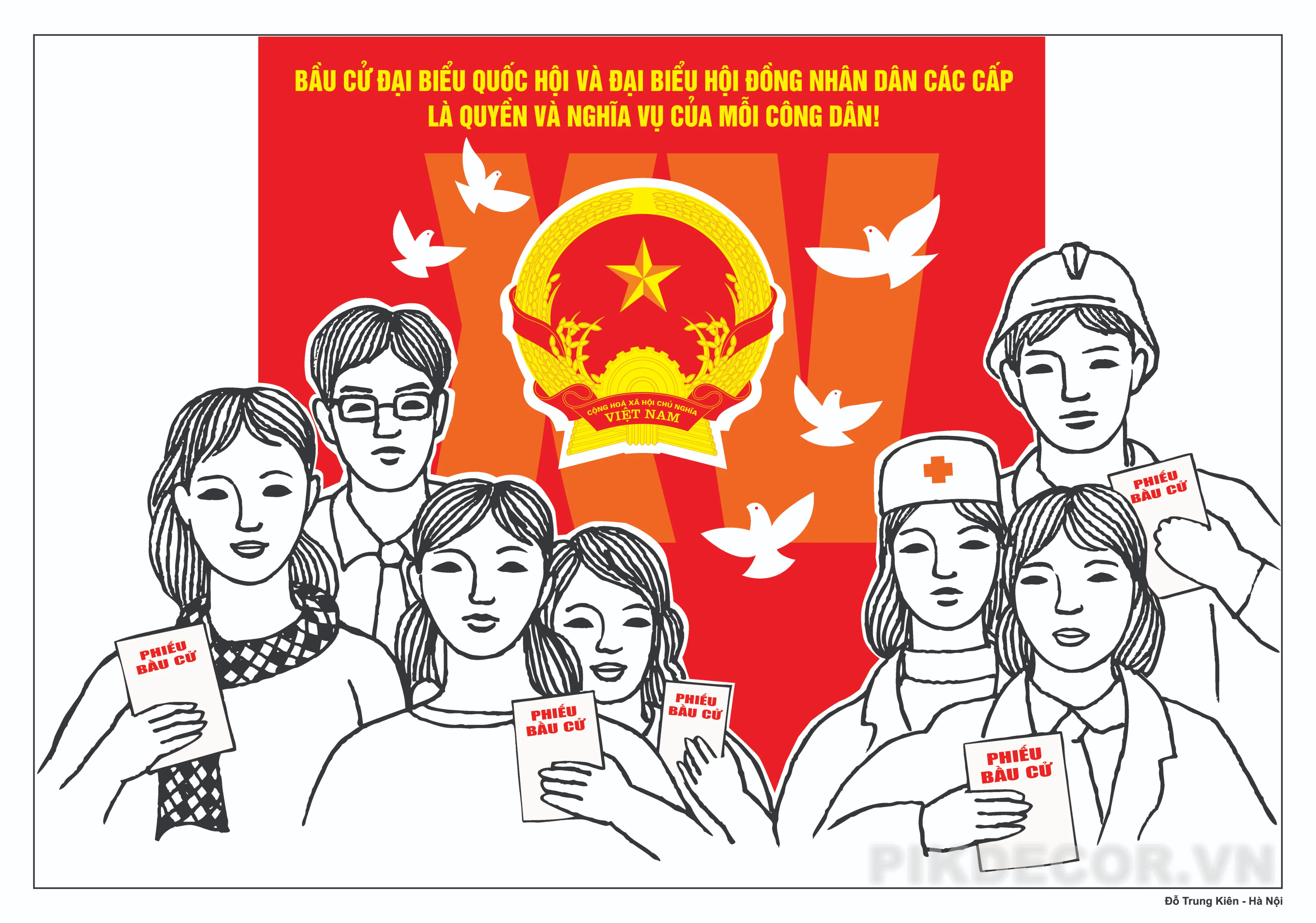 Mẫu Tranh Cổ Động Để Sử Dụng Chính Thức Trong Các Hoạt Động Tuyên Truyền Bầu Cử Đại Biểu Quốc Hội Và Hđnd Các Cấp 842 123