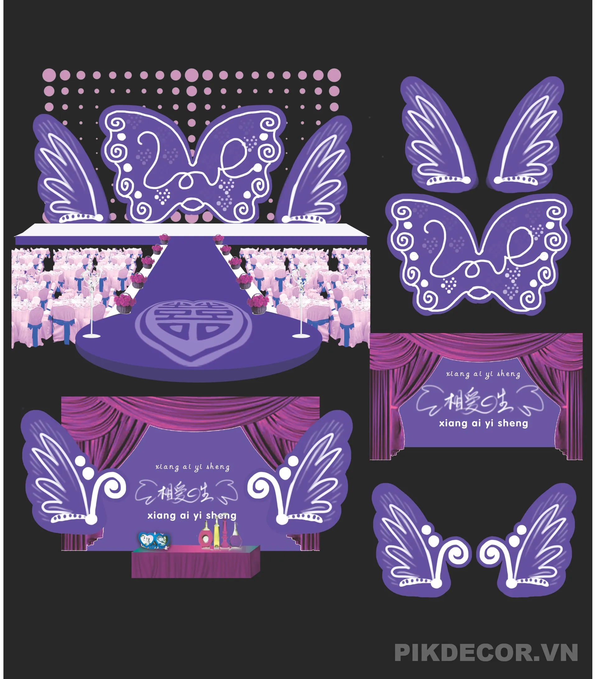 Mẫu Backdrop Cưới Hỏi Đẹp Hiện Đại – File Vector Cdr Ai Thiết Kế Phông Đám Cưới