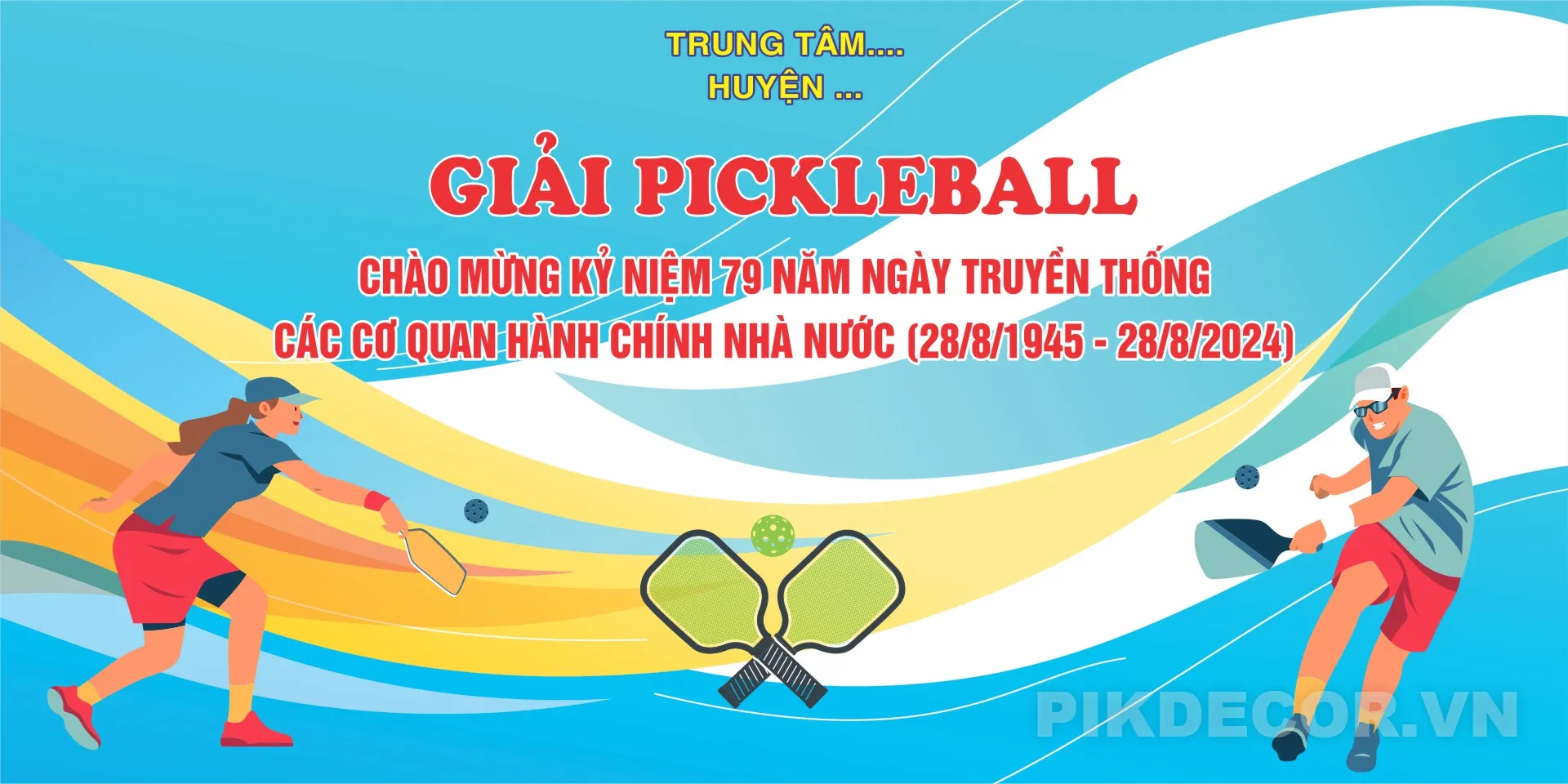 Mẫu Background Pickleball Cực Chất, Thiết Kế Năng Động Cho Giải & Sự Kiện Ngày Thành Lập Hlhpn Việt  842