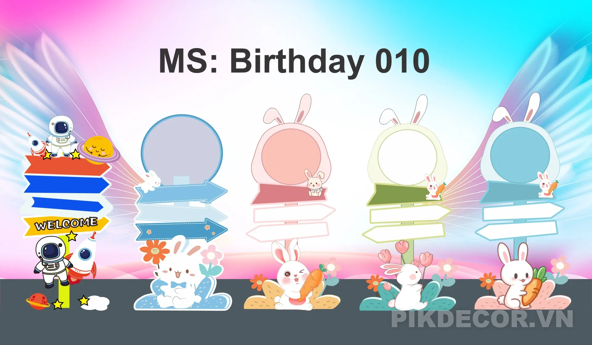 Mẫu Bảng Chụp Hình Sinh Nhật Bé Cute – Vector Thiết Kế 923