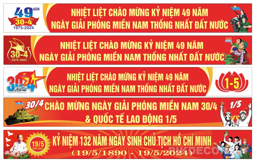 Mẫu Banner Ấn Tượng Kỷ Niệm 30/4 Giải Phóng Miền Nam Thống Nhất Đất Nước (Vietnam Liberation Day) [F 510 134 126 162 813 865 147