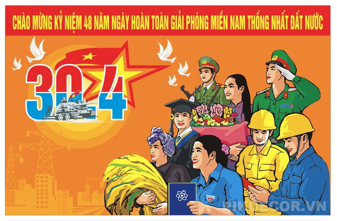 Mẫu Banner Ấn Tượng Kỷ Niệm 30/4 Giải Phóng Miền Nam Thống Nhất Đất Nước (Vietnam Liberation Day) [F 510 134 126 162 813
