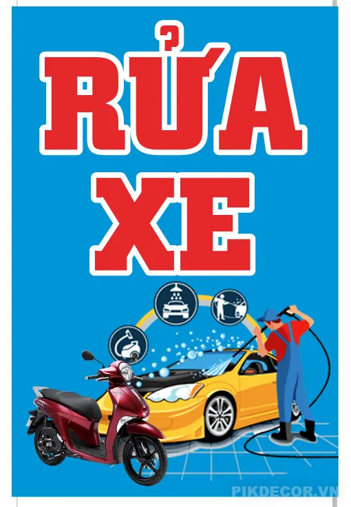 Mẫu Biển Quảng Cáo Biển Vẫy Quán Rửa Xe