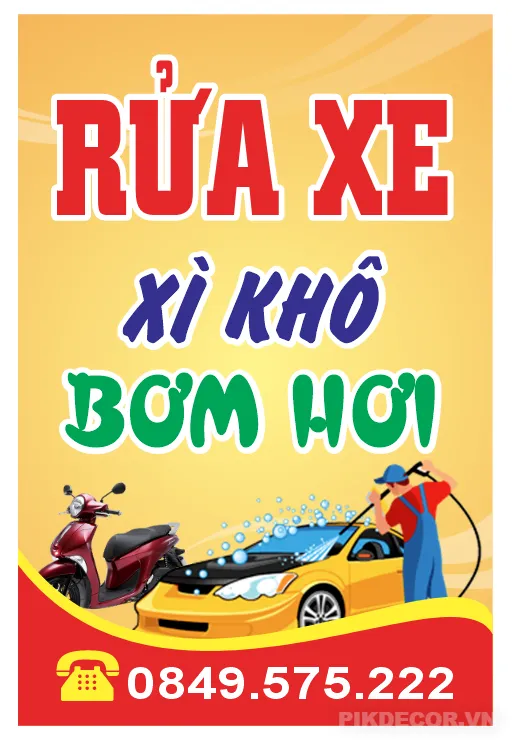 Mẫu Biển Quảng Cáo Biển Vẫy Quán Sửa Xe Máy 359