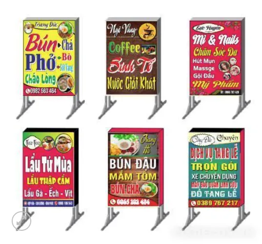 Mẫu Biển Quảng Cáo Biển Vẫy Hộp Đèn