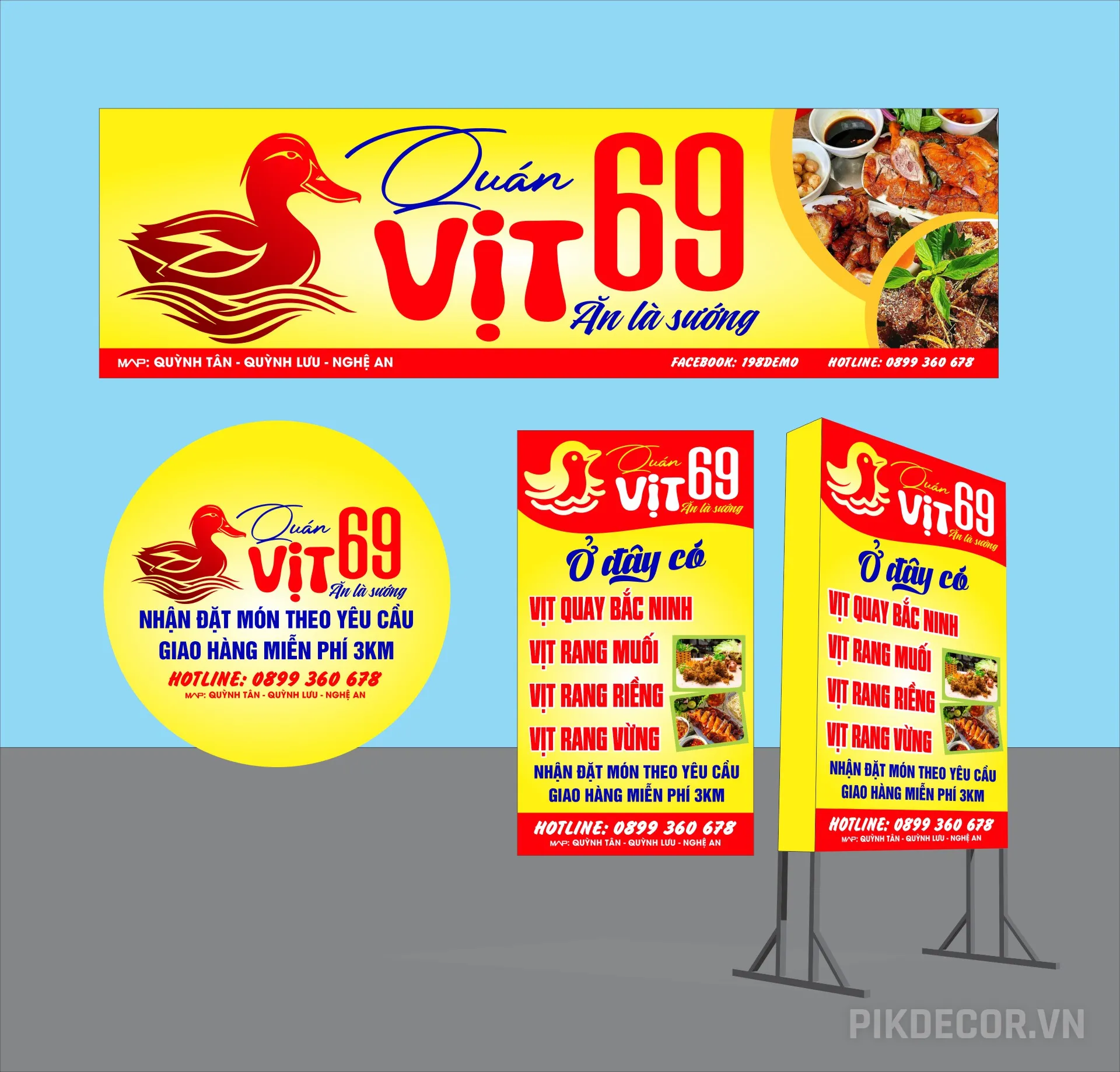 Mẫu Biển Quảng Cáo Quán Nhậu - Vịt - Ngan - Gà