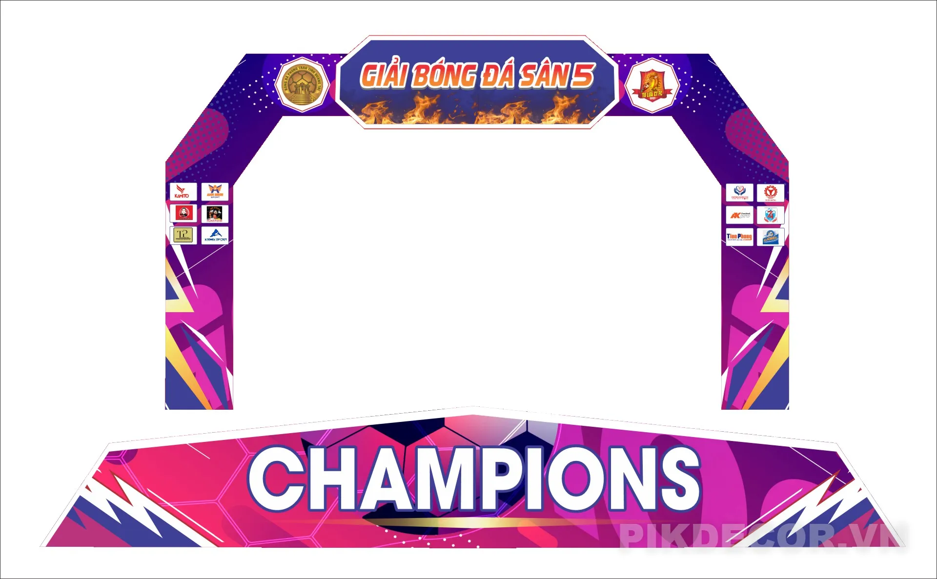 Mẫu Cổng Chào Sự Kiện Bóng Đá Champions – Vector Thiết Kế In Ấn