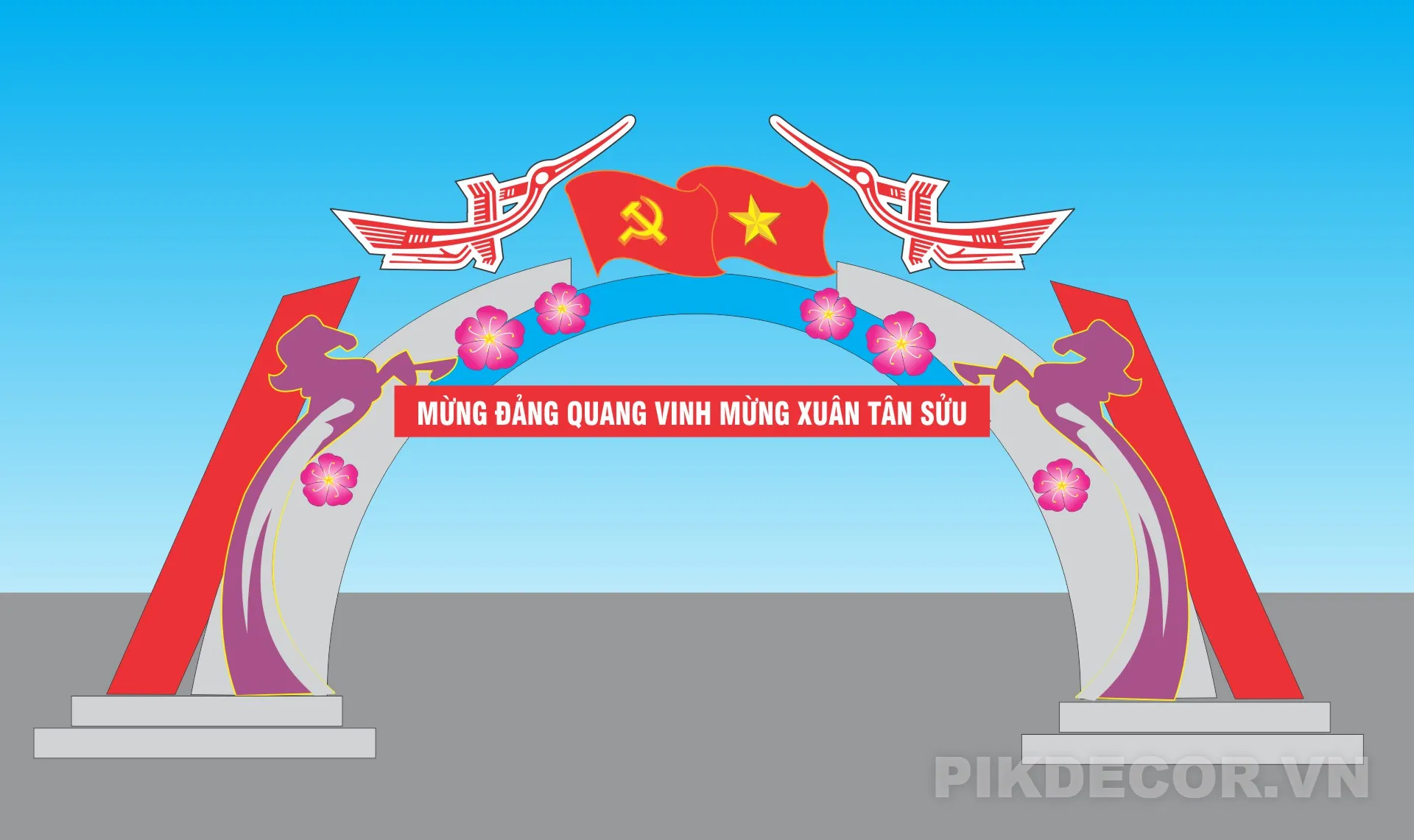 Cổng Chào Led Trang Trí Lễ Hội – File Vector Thiết Kế Cnc