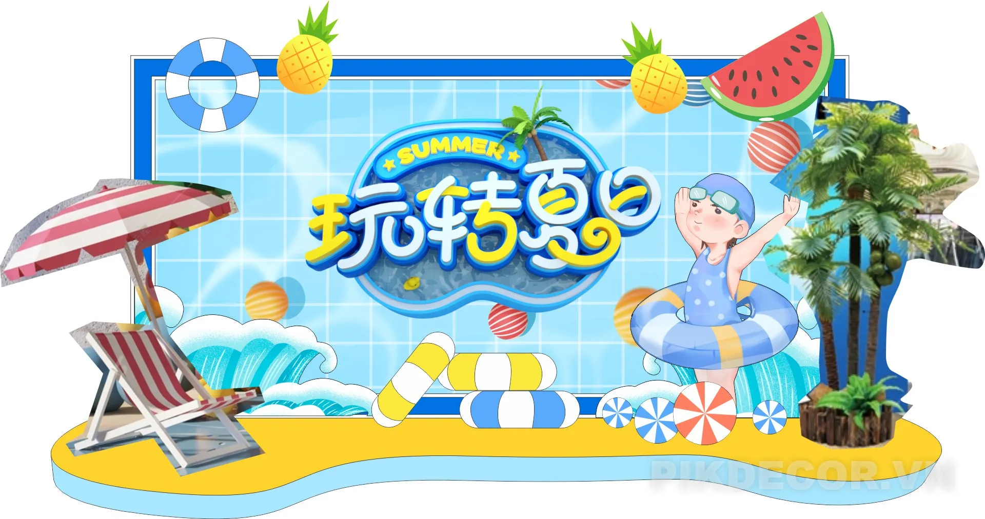 Mẫu Cổng Chào Trang Trí Sự Kiện Mùa Hè Phong Cách Biển Nhiệt Đới Đẹp Nhất Cho Team Building & Nghỉ D