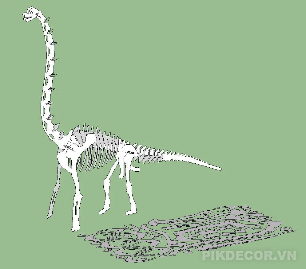Mẫu File Cắt Cnc Lazer 3D Brachiosaurus