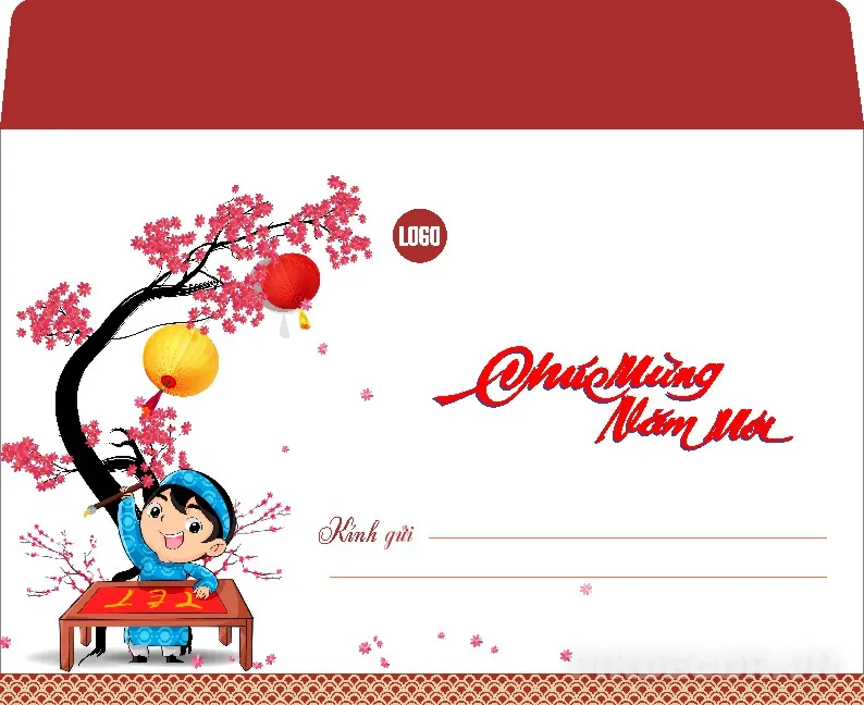 Mẫu Phong Bì Bao Thư Chức Mừng Năm Mới