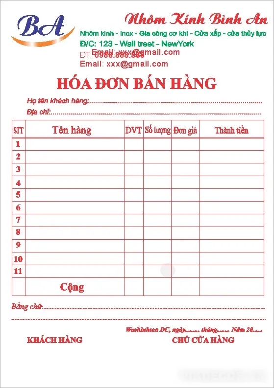 Mẫu Hóa Đơn Bán Hàng – Invoice Template (Cdr, Word, Excel)  124