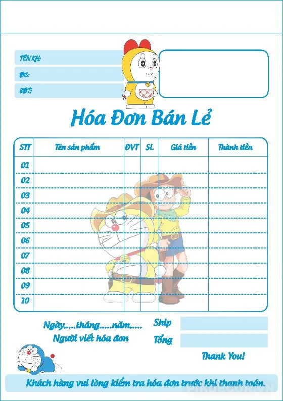 Mẫu Hóa Đơn Bán Lẻ – File Word Excel Chỉnh Sửa Dễ Dàng 835