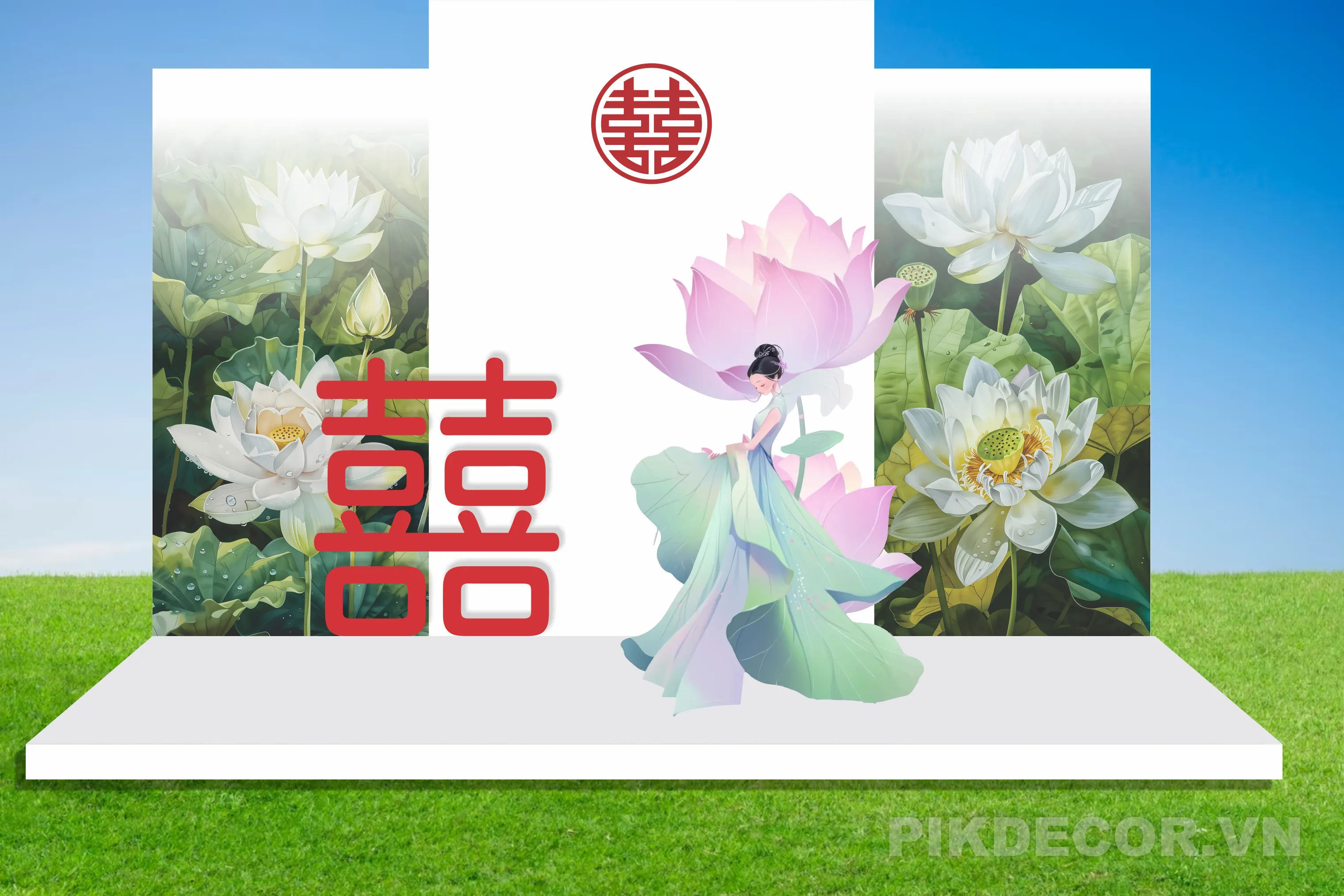 Mẫu Phông Backdrop Cưới Hỏi Mới Nhất, File Vector 721