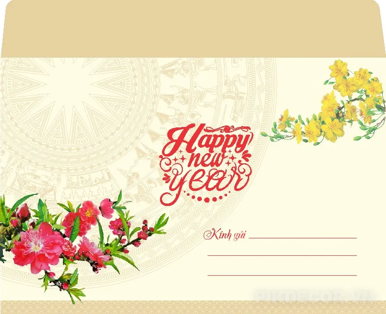 Mẫu Phong Bì Bao Thư Chức Mừng Năm Mới 509