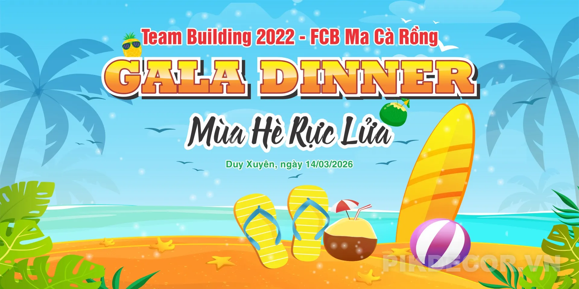 Mẫu Phông Nền Backdrop Team Building Chủ Đề Biển Nhiệt Đới Cho Kỳ Nghỉ Dưỡng Mùa Hè Ấn Tượng 356