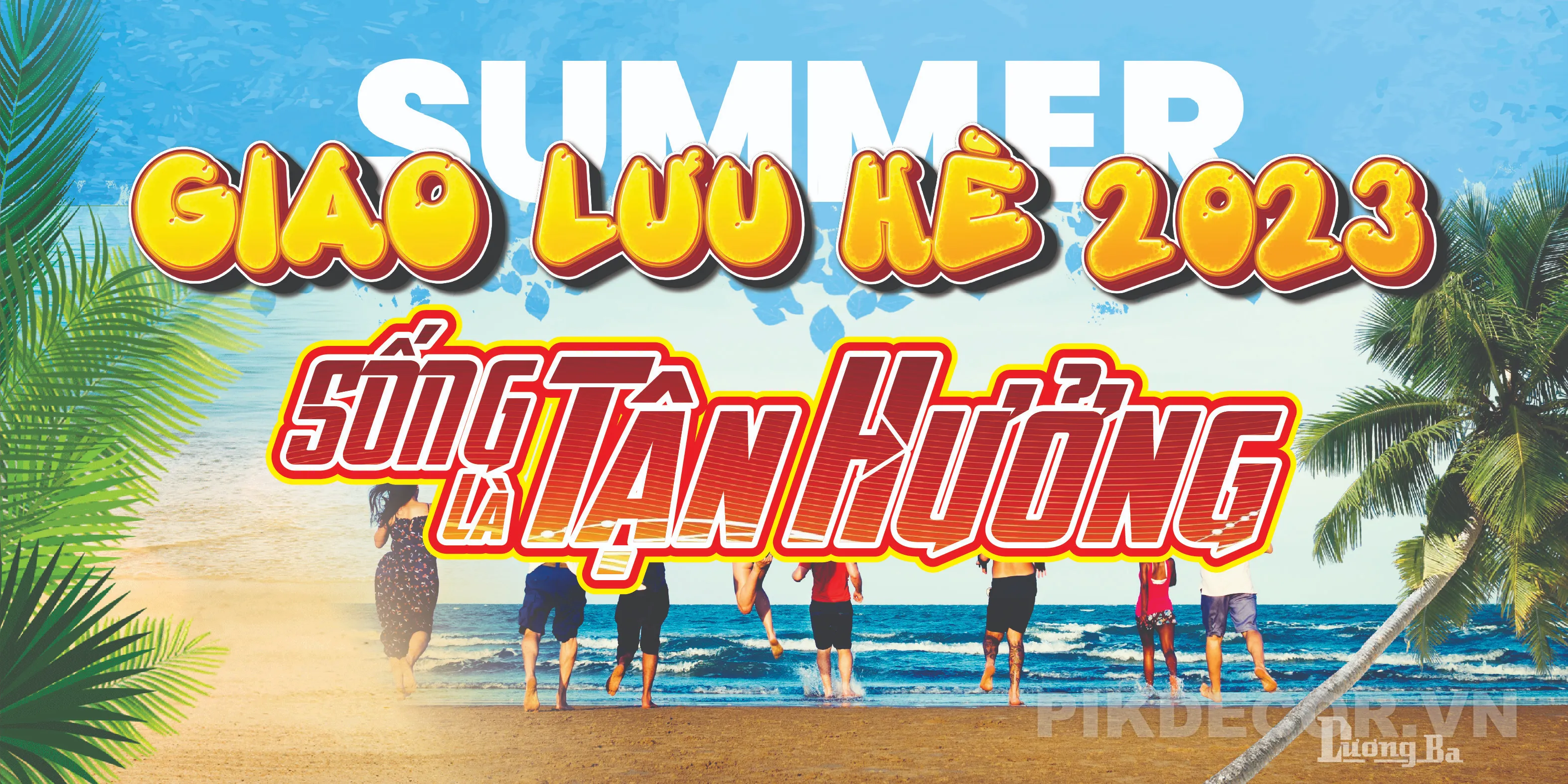 Mẫu Phông Nền Backdrop Team Building Gala Dinner Chủ Đề Biển Nhiệt Đới Mùa Hè Sôi Động Độc Đáo 284 223