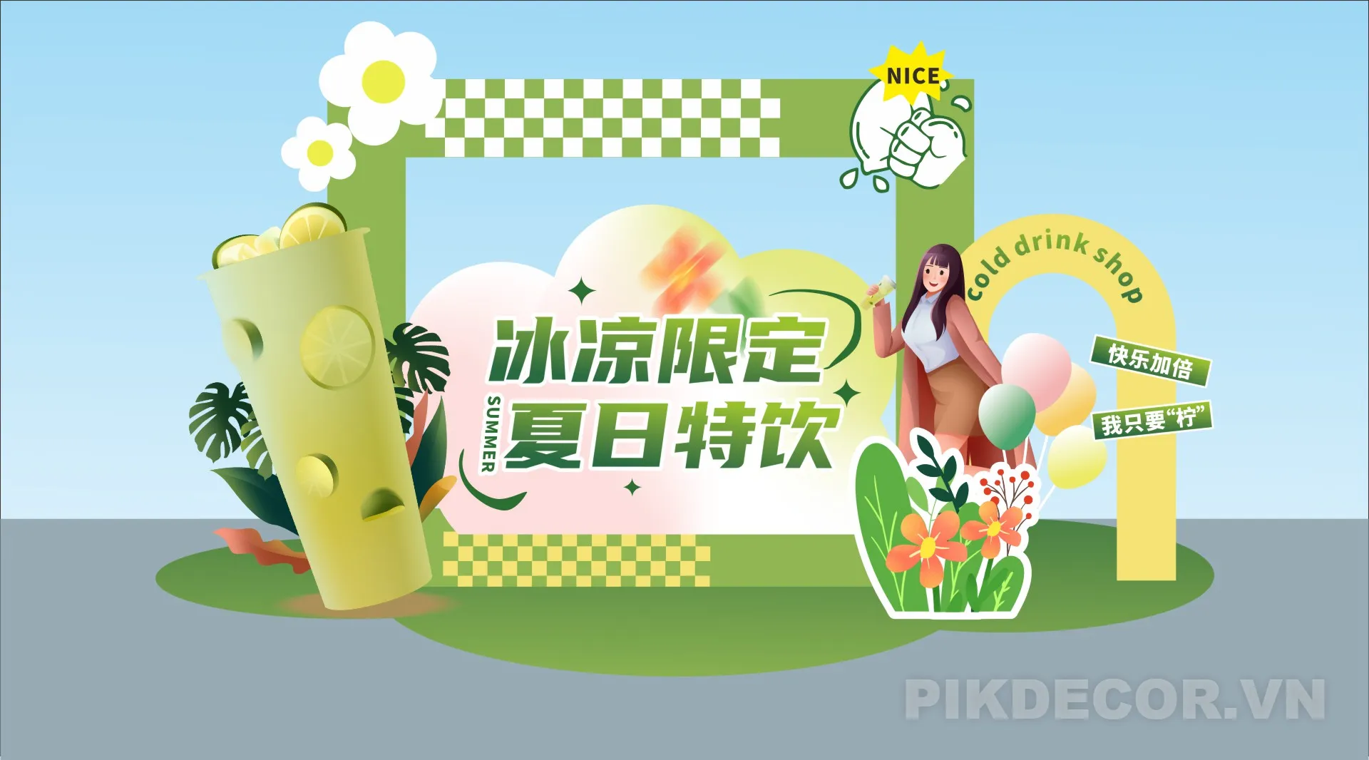 Mẫu Phông Nền Cổng Chào Team Building Hè Nhiệt Đới Độc Đáo Cho Kỳ Nghỉ Dưỡng Sảng Khoái Cực Chất