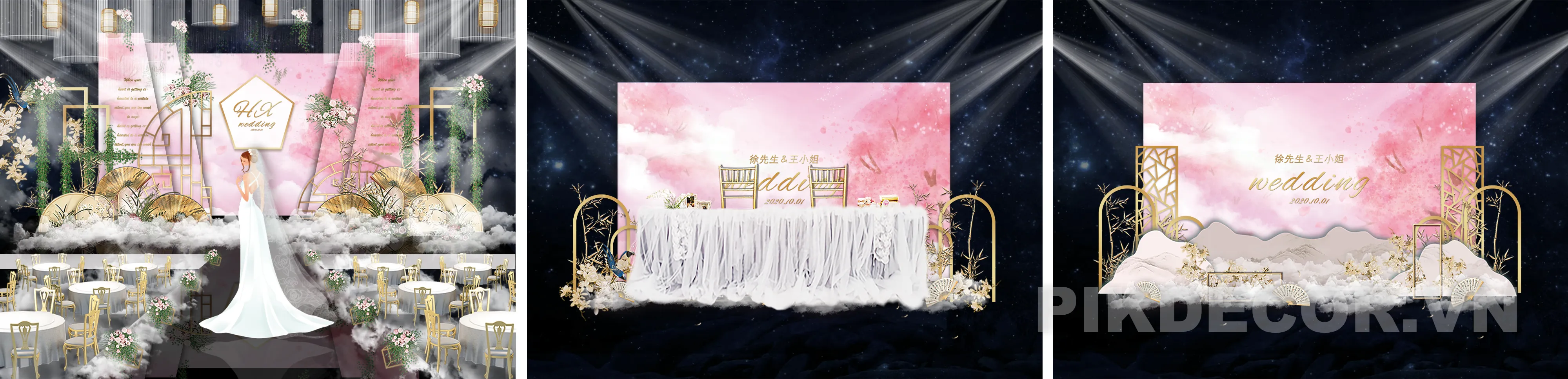 Mẫu Sân Khấu Cưới Lâu Đài Cổ Tích Sang Trọng – File Psd Thiết Kế Wedding Stage 970