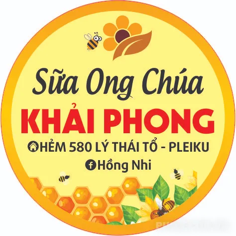 Mẫu Tem Nhãn Sticker Decal Đồ Ăn Vặt – Trà Sữa, Đồ Uống  – Biển Vẫy Tròn