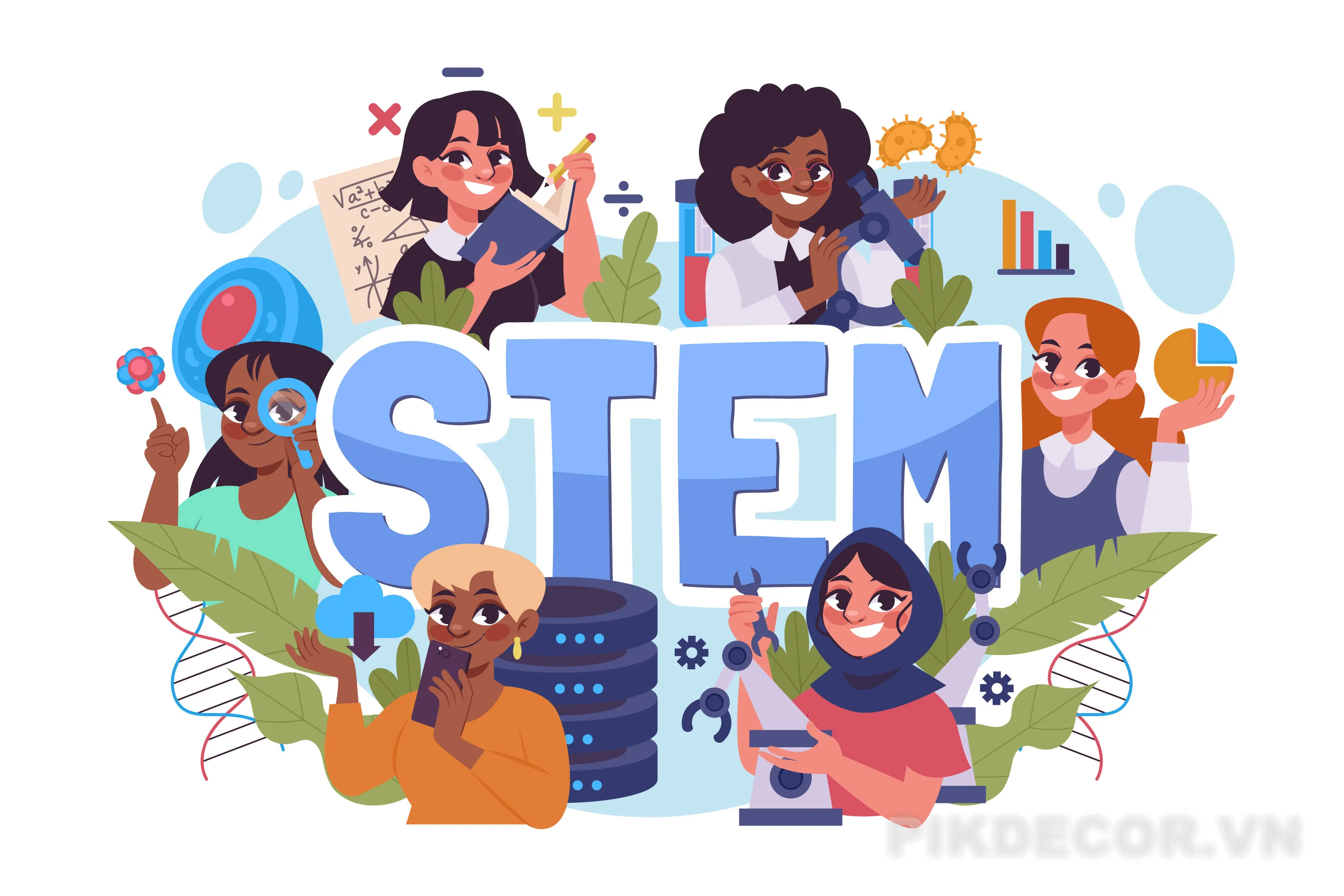 Tài Nguyên Thiết Kế Stem Day Độc Đáo: Hình Ảnh Phụ Nữ Truyền Cảm Hứng Trong Khoa Học, Công Nghệ, Kỹ 