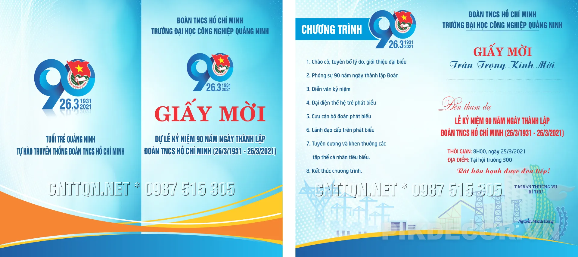 Mẫu Thư Mời Ngày Thành Lập Đoàn Tncs Hcm 26-3 670